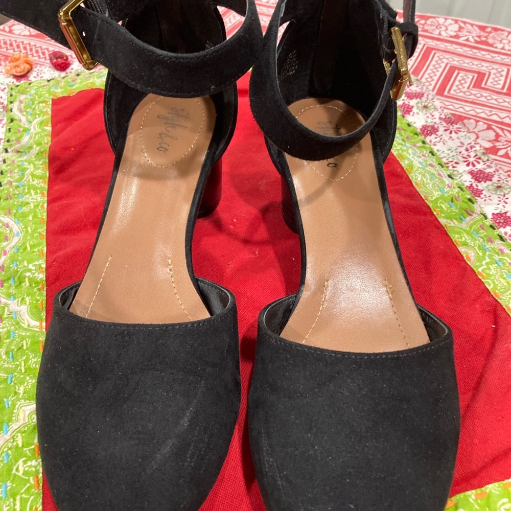 Style & Co. Black Ankle Strap Heels